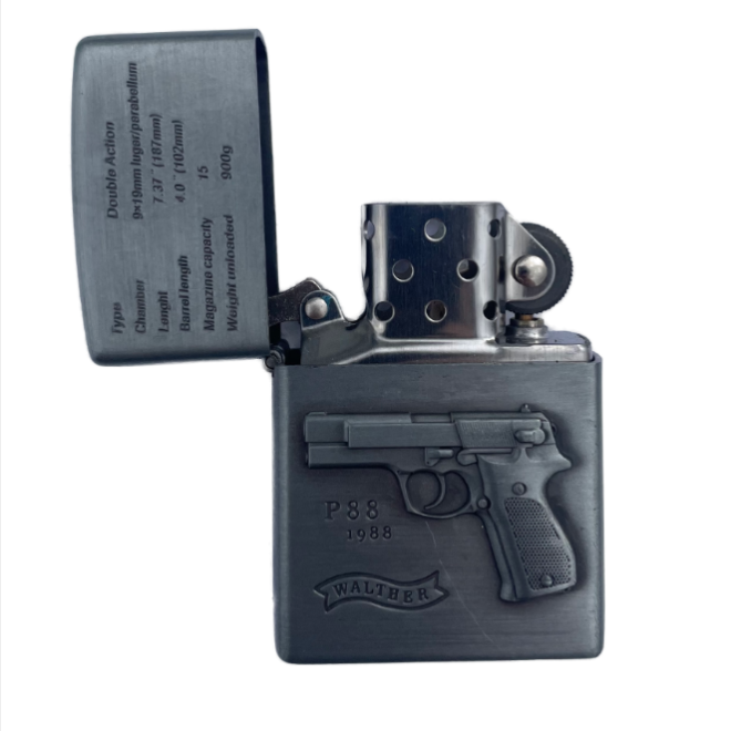 P88 Silver, benzin lighter